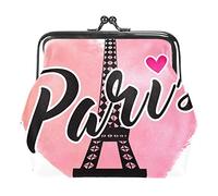 Portamonete con fibbia piccola ParigiHandDrawnVectorLetteringEifferStockVector Pouch Kiss-lock Clasp Portafogli portamonete