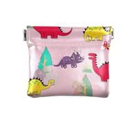 Portamonete con fiori di limone ad acquerello senza cerniera, portamonete per donne e uomini, dimensioni 10,9 x 9,4 cm, Dinosauri dei cartoni animati 1, Taglia unica, Dinosauri dei cartoni animati