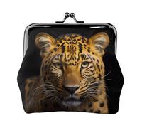Portamonete con leopardo dagli occhi profondi. Portamonete da donna, piccolo porta carte di credito in pelle PU