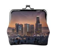 Portamonete con lo skyline di Los Angeles, portamonete per rossetti, cosmetici, accessori, organizer per uso quotidiano, Nero , Taglia unica, Portamonete