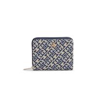 Portamonete con monogramma TH, FLAP JACQUARD Blu TU