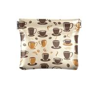 Portamonete con motivo a chicchi di caffè, caffè, portamonete, portamonete, in pelle PU, mini portafoglio portamonete per donne, ragazze, uomini