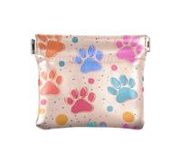 Portamonete con motivo arcobaleno con impronte di orme, portamonete in pelle PU, mini portafoglio portamonete per donne, ragazze e uomini