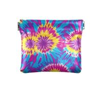Portamonete con motivo tie dye, in pelle PU, mini portafoglio portamonete per donne, ragazze e uomini