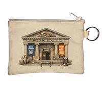 Portamonete con museo satirico raffigurante la motivazione perduta, colore: beige