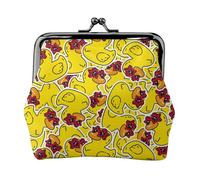 Portamonete con occhiali da sole a forma di anatra con stella, portamonete con chiusura a bacio, piccolo portamonete da donna in pelle PU