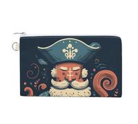 Portamonete con personaggi dei pirati con portachiavi, carino portamonete da viaggio, portatile, con cerniera, per donne e uomini, stile, taglia unica, floreale