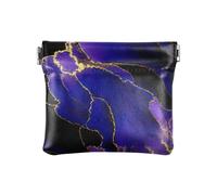 Portamonete con petali gialli girasoli portamonete e carte, Acquerello Turbinii Marmo Viola, Taglia unica, Acquerello Turbinii Marmo Viola