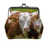 Portamonete con piccola fibbia Animal Funny Cows Agricoltura Pouch Kiss-lock Chiusura Portamonete Portafogli