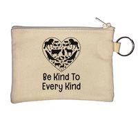 Portamonete con portachiavi a forma di cuore con scritta "Be Kind to Every Kind Go Vegan",