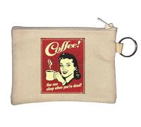 Portamonete con portachiavi "Coffee You can Sleep When You're Dead", beige, Beige, Taglia unica