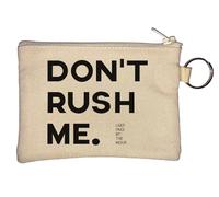 Portamonete con portachiavi con scritta "Don't Rush Me I Get Paid by The Hour", beige