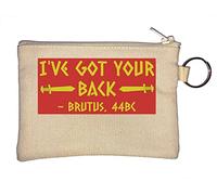 Portamonete con portachiavi divertente "I 've Got Your Back Brutus 44BC, beige