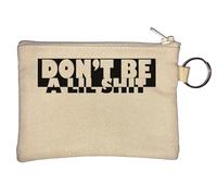 Portamonete con portachiavi "Don't Be A Little Sh*t", beige