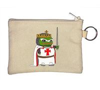Portamonete con portachiavi e portachiavi a forma di Re Artù Cavaliere Pepe The Frog, beige
