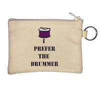 Portamonete con portachiavi "I Prefer The Drummer", beige, Beige, Taglia unica