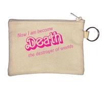 Portamonete con portachiavi "Now I Am Become Death The Destroyer of Worlds", beige