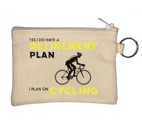 Portamonete con portachiavi Yes I Do Have A Retirement Plan I Plan On Cycling Beige, Beige, Taglia unica