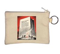Portamonete con scritta "Books Cannot be Killed by fire People die but Books Never die", colore: beige