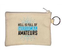 Portamonete con scritta divertente "Hell is Full of Musical Amateurs", beige, Beige, Taglia unica