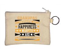 Portamonete con scritta "Grandpas Bring a Little Wisdom Happiness Warmth and Love" (lingua italiana non garantita), Beige, Taglia unica