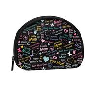 Portamonete con scritta "I Love You Mom", grazioso mini portamonete da donna, piccolo portamonete