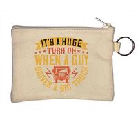 Portamonete con scritta "It's a Huge Turn on When a Guy Drives a Big Truck Slogan Beige, Beige, Taglia unica