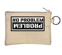 Portamonete con scritta "No Problem or Problem", con stencil grafico, colore: beige