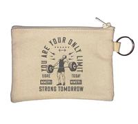 Portamonete con scritta "You are Your Only Limit Sore Today Strong Tomorrow Weightlift" (lingua italiana non garantita)