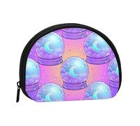 Portamonete con sfera di cristallo, arcobaleno, luna, stelle colorate, per donna, ragazza, portamonete per il cambio, portamonete piccolo portamonete, portachiavi
