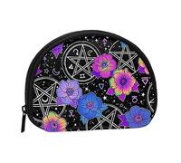 Portamonete con simboli fantasy e fiori per donna, portamonete per ragazza, portamonete da portare con sé, portacarte, portamonete, portachiavi