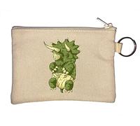 Portamonete con simpatico cucciolo di triceratopo che dorme e dinosauro, beige