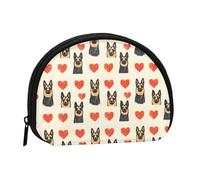Portamonete con stampa a forma di cuore con pastore tedesco, mini portamonete da donna, grazioso portamonete