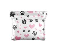 Portamonete con stampa a forma di zampa d'amore, in pelle PU, per donne, ragazze, uomini