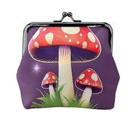 Portamonete con stampa a fungo rosso magico squisito versatile con lucchetto a bacio carino piccolo portafoglio con cerniera per monete carte