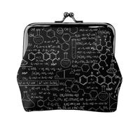 Portamonete con stampa astratta scienza chimica borsa portamonete con chiusura a bacio piccola borsa vintage per uomo donna, Nero , Taglia unica, Portamonete
