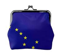 Portamonete con stampa bandiera dell'Alaska, portafoglio minimalista leggero per festival musicali e concerti, Nero, One Size, Art Deco