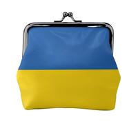 Portamonete con stampa bandiera dell'Ucraina, portamonete portatile in fibra di pelle mini portamonete per le donne, Nero , Taglia unica, Portamonete