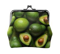 Portamonete con stampa con motivo avocado per donne, compatto, con chiusura a bacio, portamonete, cerniera, viaggi, shopping, idea regalo