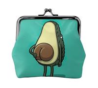 Portamonete con stampa di avocado, con chiusura a bacio, stile vintage, per uomo e donna, Nero , Taglia unica, Portamonete