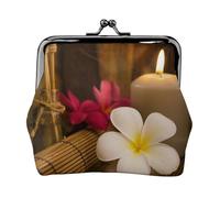 Portamonete con stampa di candele aromatiche per uomo e donna, in pelle, con chiusura a bacio, piccolo portamonete