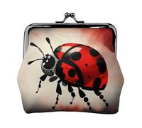 Portamonete con stampa di coccinelle artistiche, mini portamonete da donna, piccolo portamonete per carte di credito e chiavi d'identità, nero, Taglia unica, Vintage
