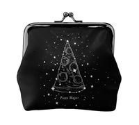 Portamonete con stampa di costellazione della pizza, con chiusura a bacio, piccola borsa vintage per uomo e donna, Nero , Taglia unica, Portamonete
