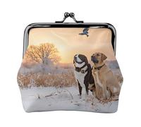 Portamonete con stampa di fagiano che cattura il cane per uomo e donna in pelle con chiusura a bacio piccolo portamonete