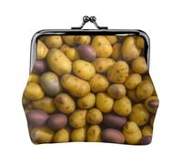Portamonete con stampa di molte patate, mini portamonete da donna, piccolo portamonete per carte di credito e chiavi d'identità, nero, Taglia unica, Vintage