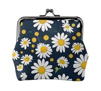 Portamonete con stampa floreale margherite per le donne compatto con chiusura a bacio portamonete cerniera viaggio shopping regalo
