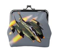 Portamonete con stampa jet fighters, mini portamonete da donna, piccolo portamonete per carte di credito e chiavi d'identità, nero, Taglia unica, Vintage