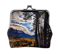 Portamonete con stampa Rocky Mountain Range, mini portamonete da donna, piccolo portamonete per carte di credito e chiavi d'identità, nero, Taglia unica, Vintage