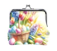 Portamonete, coniglio pasquale cavalcata blu bacio serratura cambio monete portamonete portamonete borsa portamonete per donne ragazze, Cestino pasquale giallo, Taglia unica, Cestino pasquale giallo