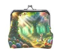 Portamonete, coniglio pasquale cavalcata blu bacio serratura cambio monete portamonete portamonete borsa portamonete per donne ragazze, Uova di Pasqua Verde, Taglia unica, Uova di Pasqua Verde